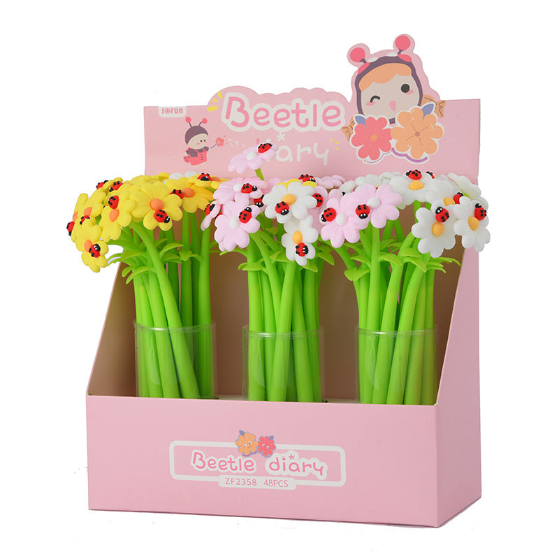 Wholesale 48pcs/box Four Leaf Flower Soft Silicone Styling Pen